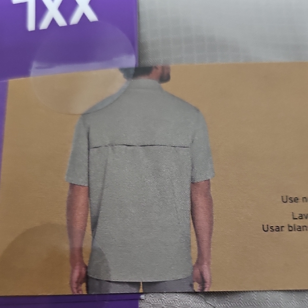 Eddie Bauer Light Gray Woven Tech Shirt XXL - Picture 3 of 5